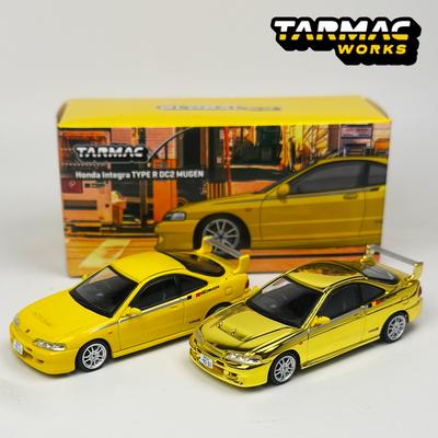 Гудронированные работы 1:64 TW Honda Integra TYPE R DC2 MUGEN Солнечно-желтый Литой Автомобиль Модель Погоня
