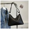 Trendy Women's Medium Size Woven Texture Underarm Bag Fashionable Casual Handbag