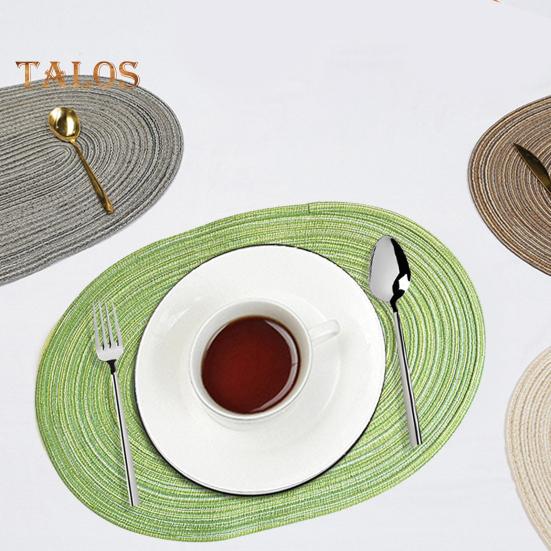 Тканые салфетки из хлопчатобумажной пряжи Эллиптический дизайн Минималистичный термостойкий износостойкий защитный чехол для стола Коврики для столовой для домашней кухни