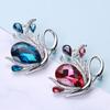 Women Brooch Rhinestone Decor Exquisite Stainless Hollow Color Matching Wear-resistant Animal Shape Bag Coat Collar Decoration Lady Clothes Jewelry