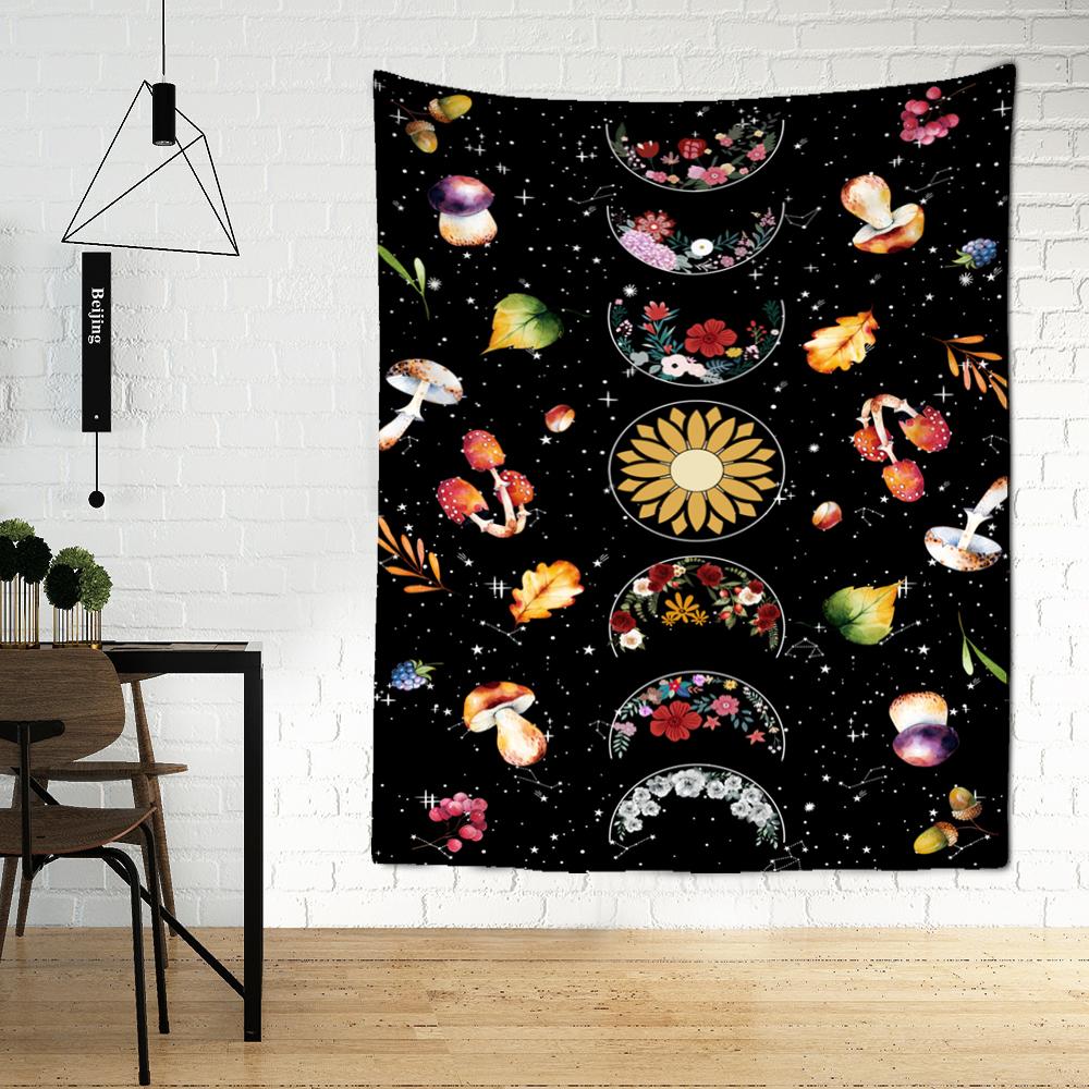 Фаза Луны Цветочный Гобелен Настенный Психоделический Колдовство Богемный Стиль Хиппи Тапиз Домашний Декор