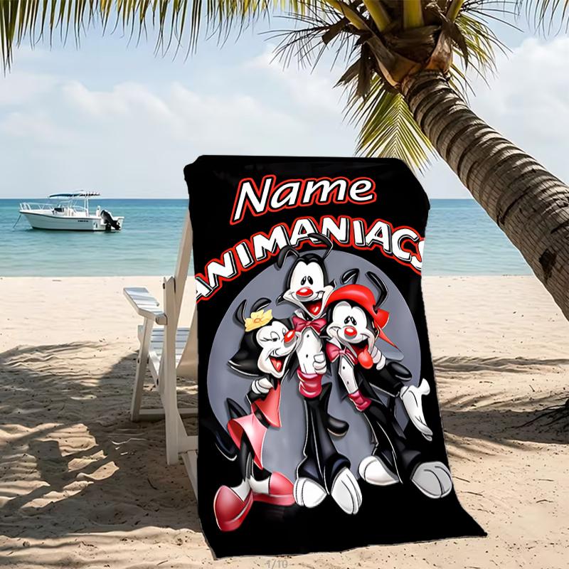 Customizable personalized beach towels Animaniacs themed designs.Suitable for the beach, yoga, sports;ideal as beach accessories