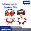 Pet Holiday Dress-Up Scarf with Bow Tie – Christmas & Halloween Dog/Cat Bib Decoration
