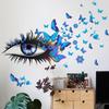 Creative Beautiful Girl Eyes Wall Sticker Flying Butterfly Wall Decals Girl Long Eyelashes for Couple Lovers Bedroom Decoration