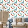 Cats and plants wallpaper in Scandinavian style for living room and bedroom 50x1000