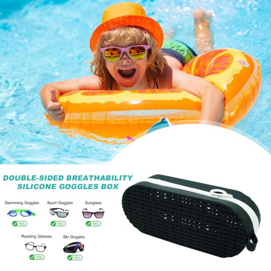 Силиконовый чехол для очков для плавания со сливным отверстием, легкая противоударная защитная коробка для очков для плавания