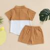 Лоскутная летняя одежда для маленьких мальчиков, рубашка на пуговицах с короткими рукавами, топы и повседневные комплекты с шортами, одежда для детей 2, 3, 4, 5 лет