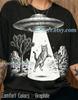 Retro Ufo Cat Abduction Comfort Colors® Tshirt, Graphic Style Sci-Fi Alien Tees, Desert Faded Sweater, Y2K Space Tanktop, Kitten,