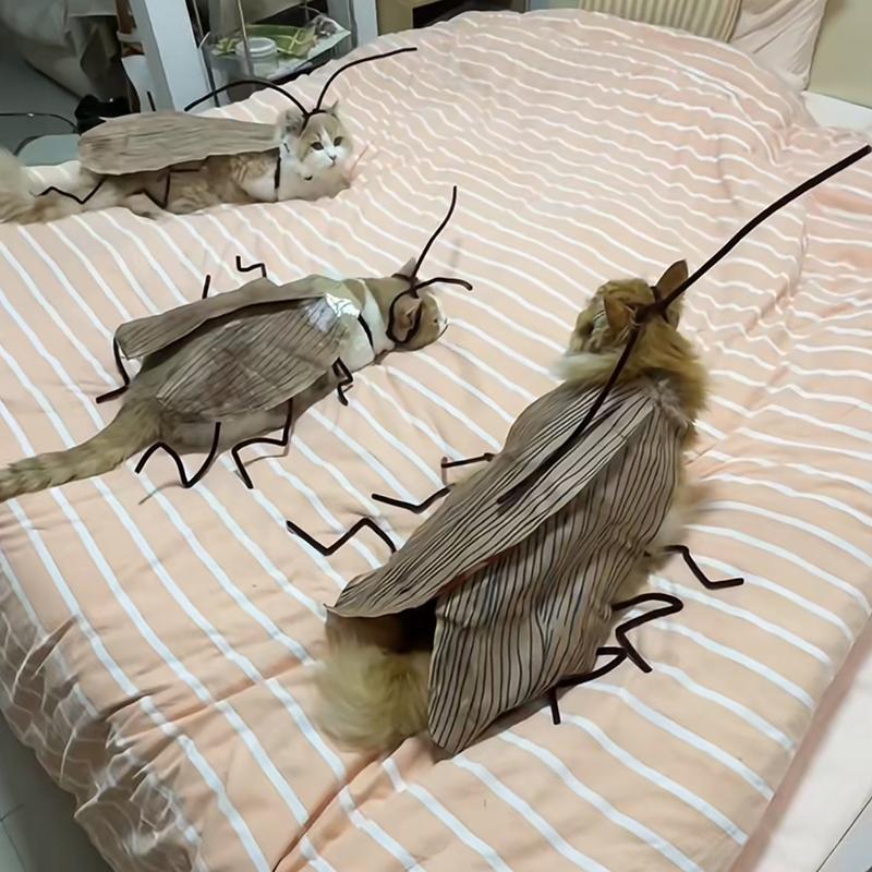 Кошачий Косплей Наряд Костюм Таракана Домашняя Дышащая Одежда Смешной Декор для Вечеринки Наряд Униформа Товары для Домашних Животных