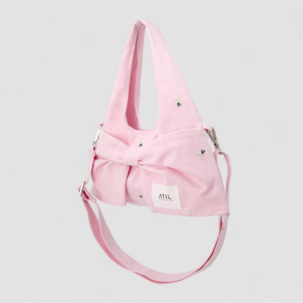 Atil Studio Fleur Lou Сумка-мини с бантом, рисунок, стирка _ [Розовый]