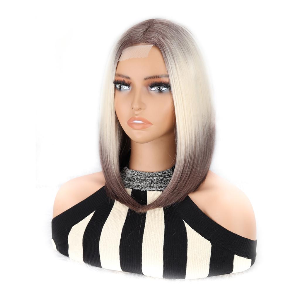 Straight Shoulder Length Bob Wigs Synthetic Natural Soft Hair Replacement Wigs For Women Girls For Daily Party Cosplay