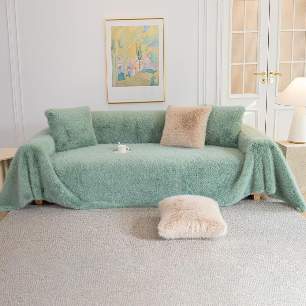 Французское полотенце для дивана из норки, утолщенный бархатный чехол для дивана, универсальное высококачественное плюшевое зимнее одеяло