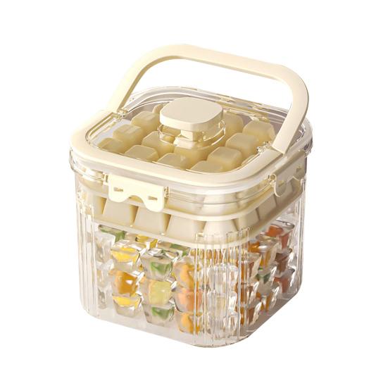 Portable Ice Cube Maker with Lid and Ice Shovel Reusable Ice Tray Food-Grade Safe Storage Container for Home RV Outdoor BBQ Pool Party Camping