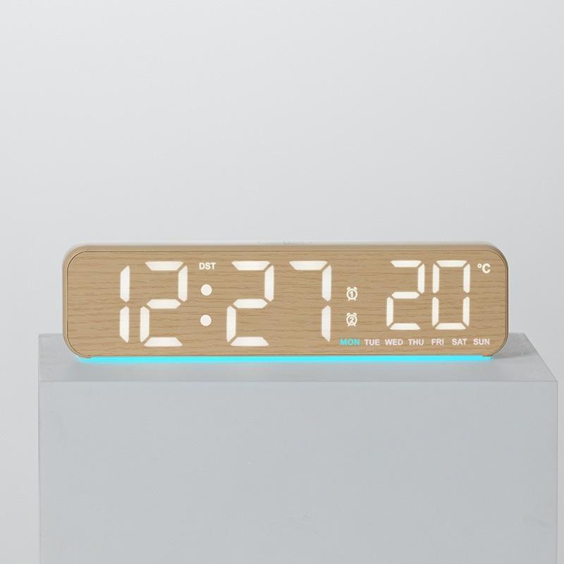 High-value desk clock, living room ornament, LED electronic clock pendulum table type, advanced sense silent alarm clock 1801-1801
