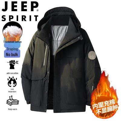 JEEP SPIRIT Мужская зимняя куртка с капюшоном и утеплителем для пары