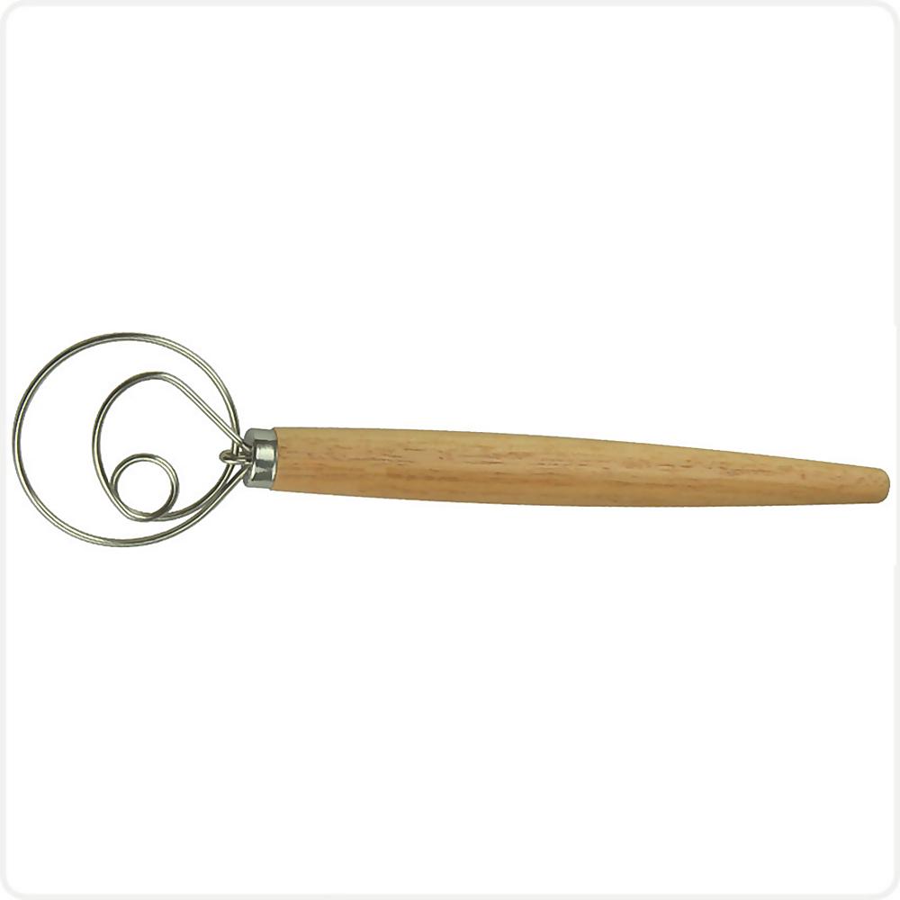 Датский блендер для теста из нержавеющей стали с деревянной ручкой, венчик для хлеба, инструмент для выпечки