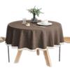 Nordic-style Round Tablecloth, Water-Repellent and Waterproof, 120cm Diameter (Brown)