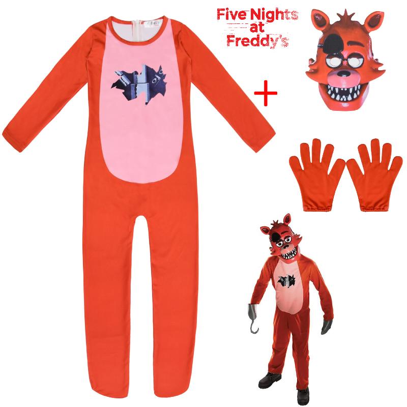 Five At Nights Freddys Cosplay Jumpsuit Halloween Costum Outfit Party Kids Fans