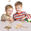 3D Animal Puzzle Toy DIY Handmade Wooden Mini Butterfly Dragonfly Bee Beetle Cricket Puzzle Game Kids Adults Educational Critter Assembly Toy