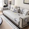 Living Room Anti-slip Panda Embroidery Sofa Cover  Summer Ice Silk Sofa Cushion Cover Slipcover Funda Sofa