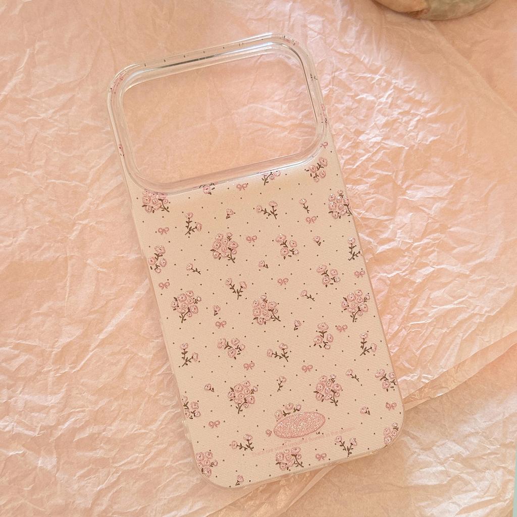 Springtime crushed flower glitter case suitable for Apple 17 phone case iPhone 17pm fresh 13 high aesthetic 14 anti-drop 11