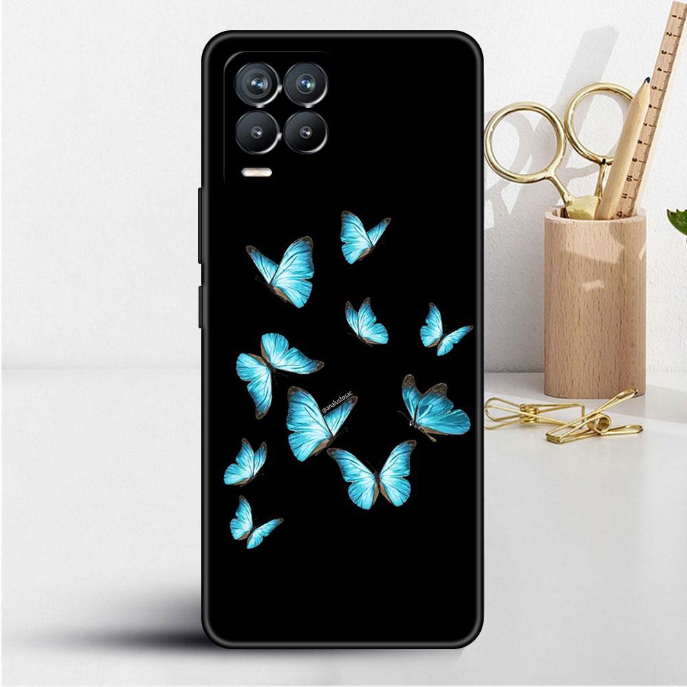 Чехол для Realme 8 C21y GT Neo 2 3 8i C21 7 C11 6 C12 C35 C3 GT 9 Pro C12 силиконовый чехол для телефона TPU красивая розовая бабочка