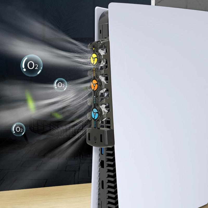 For Cooling Fan Game Console Adjustable Speed Intelligent Temperature Control 3 Fans System Station