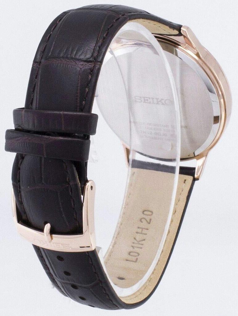 SEIKO Quartz Watch SGEH88P1, Leather Strap, Stainless Steel Case, Date Calendar, 10 ATM Water Resistant, Men's Watch