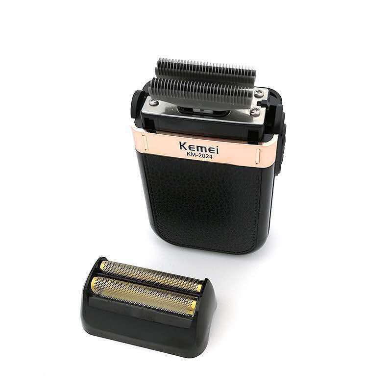 KEMEI KM-2024 USB Перезаряжаемая Бритва с Двойной Сеткой: Золото/Серебро, Стираемый.