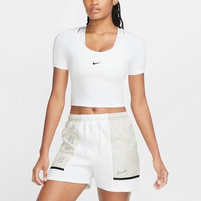Sportswear Essentials Crop Tops Women's White Crew Neck Moderate CU5174-100