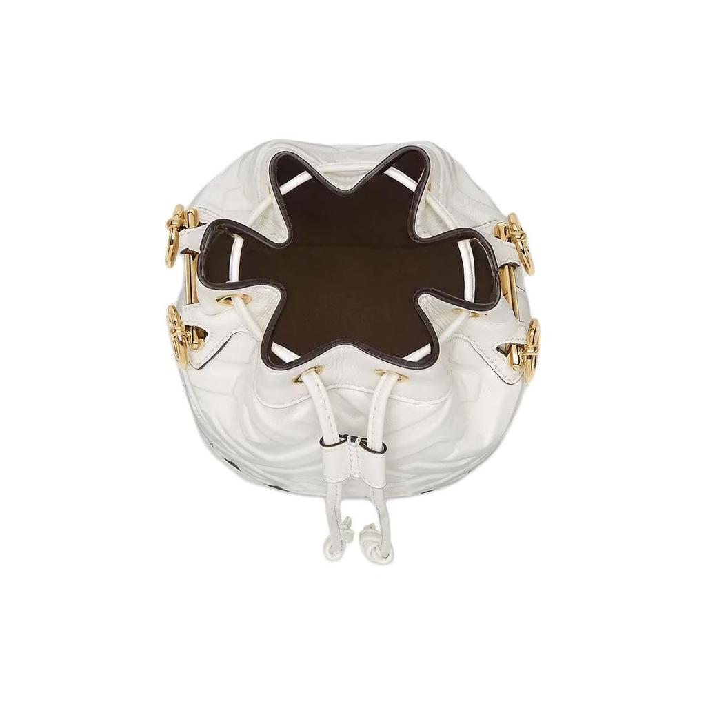 Fendi Mon Tresor Drawstring Bucket Bag With Removable Shoulder Strap Women Handbags White 8BS093ANWTF0QVL