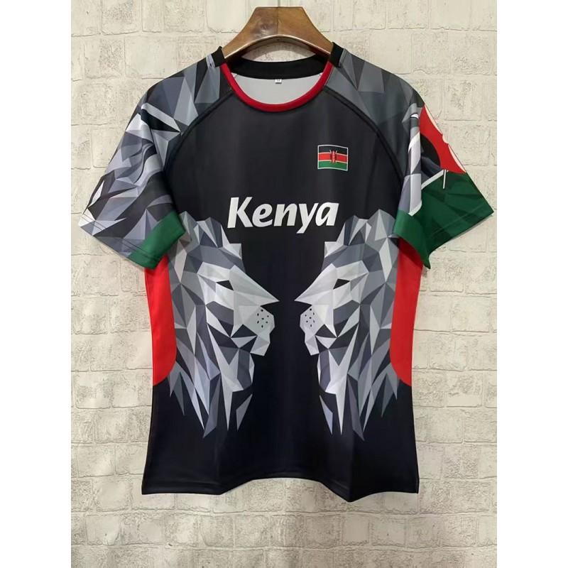 Kenya Rugby Short Sleeve T-Shirt Sports Jersey Men Women Training Workout
