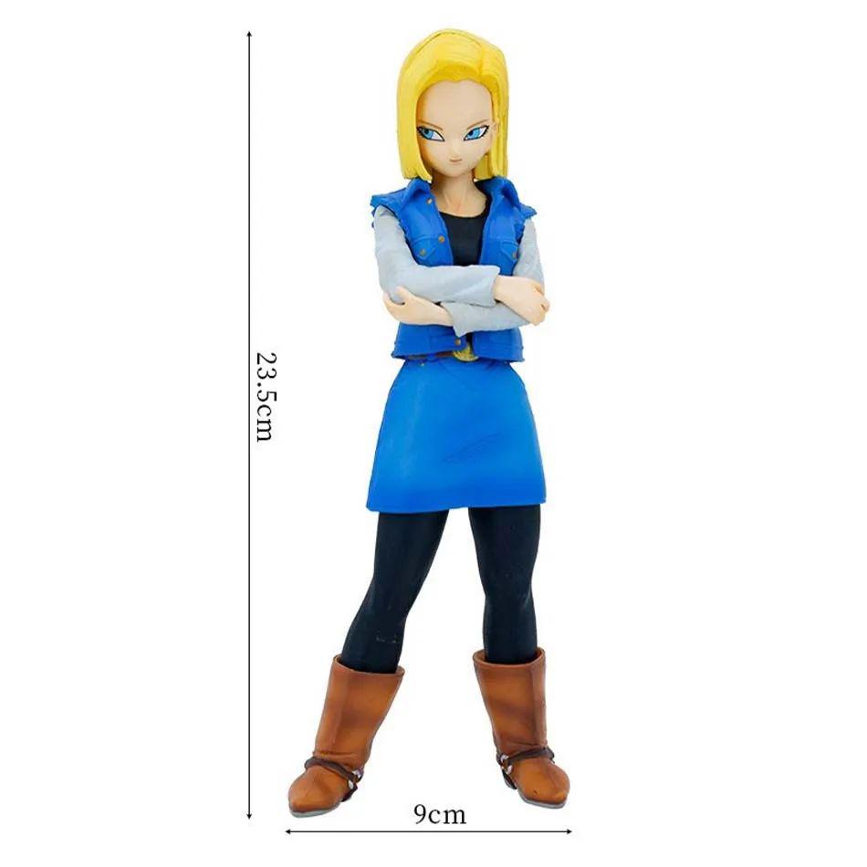 Аниме Dragon Ball Z Фигурка Андроид 17 18 Андроид 18 ПВХ Фигурки Действия Коллекция Украшения Модель Игрушки Детский Рождественский Подарок