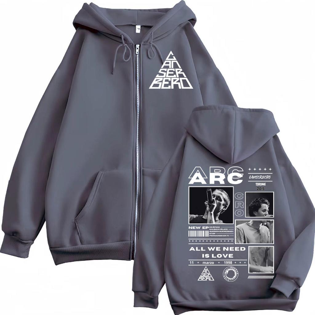 Canserbero All We Need Is Love Muerte Vida Merch Zipper Hoodie Men's Fashion Hip Hop Zip Up Sweatshirts Casual Fleece Pullovers