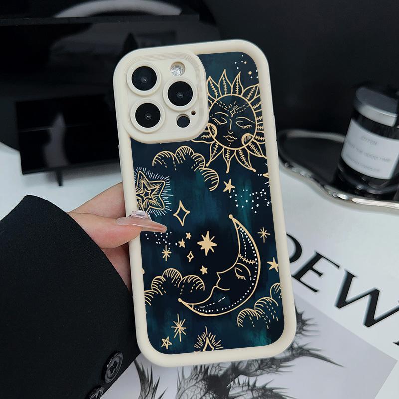 Для iPhone 17 16 15 14 13 12 11 Pro Max Чехол Дизайн Луна Солнце Печатный Силиконовый Чехол Для iPhone XS X XR 7 8 Plus 16e 17 Air Funda
