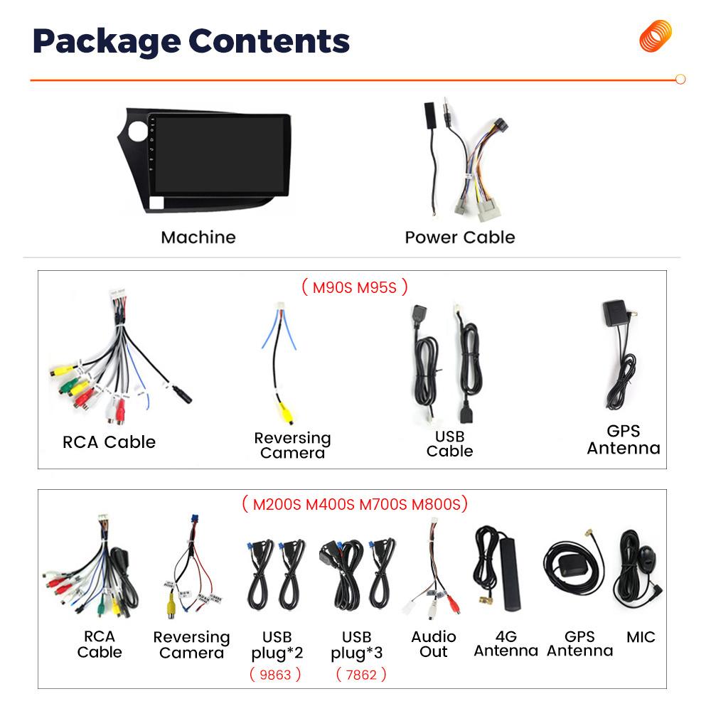 9-дюймовая Android автомагнитола для Honda Insight 2009-2014 Carplay Мультимедийный видеоплеер GPS-навигация Поддержка 4G Lte+WIFI DSP+RDS