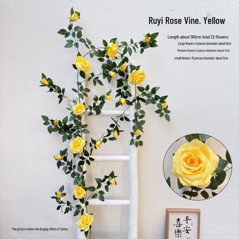 Artificial Rose Vine for Air Conditioner Pipe and Ceiling Wall Decoration