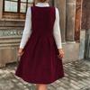 Модное и элегантное женское вельветовое платье-сарафан с V-образным вырезом