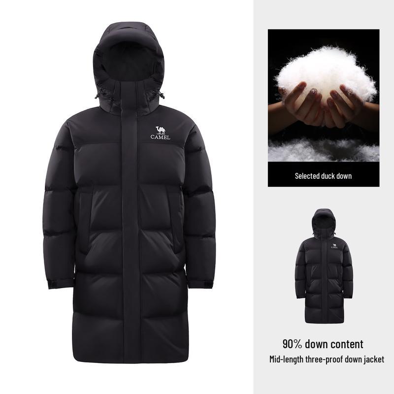 CAMEL Unisex Mid-Length Insulated Outdoor Down Jacket