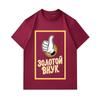 Men's 100% Cotton Crew Neck Short Sleeve T-Shirt, Casual Thumb Up Cartoon Graphic Printed Tee With Russian Slogan, Soft Breathable Lightweight Daily T