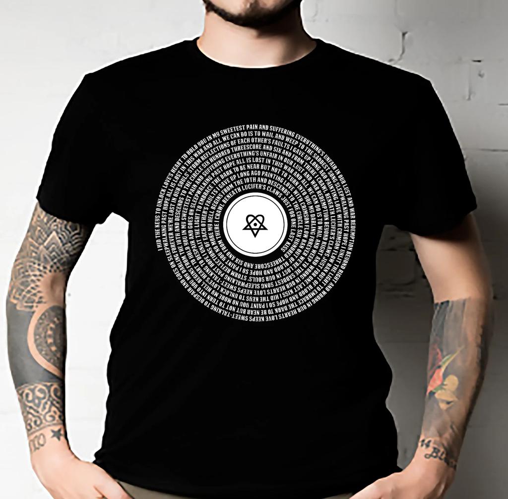 Men's and Women's T-shirts Him Band Sleepwalking Past Hope Paroles Heartagram Ville Valo HIM