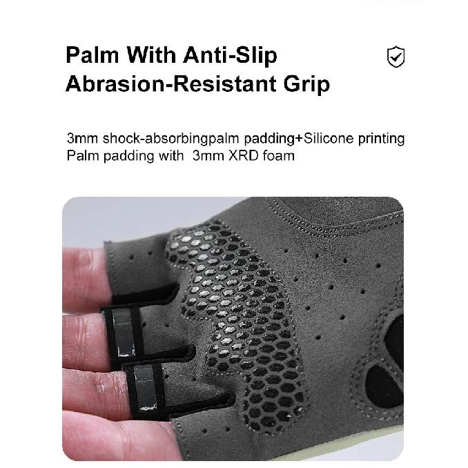 INBIKE New Cycling Gloves Reflective Strips Breathable Mesh MTB Road Biking Gloves Padded Palm for Bike Riding Shock Absorption