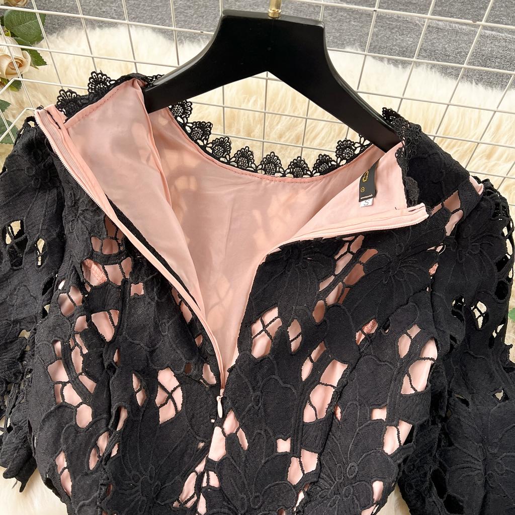 High Quality Summer Women Embroidery Water Soluble Lace Party Dresses