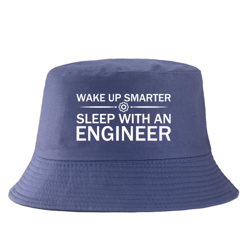 Funny Engineer Bucket Hat for Unisex Women Wake Up Smarter Slogan Sun Cap Classic Summer FisherUnisex Hat Humor Gift for Boyfriend
