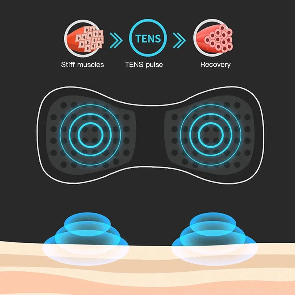 Электрический массажер для шеи Мини Шейный Спина Мышцы Массажный пластырь Стимулятор Массажер Коврик Портативный Гелевый пластырь Наклейки Слим