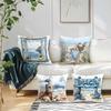 4 Pcs Ocean Series Single-Sided Printed Pillowcase Cushion Cover,Suitable For Living Room,Bedroom,Car Decoration