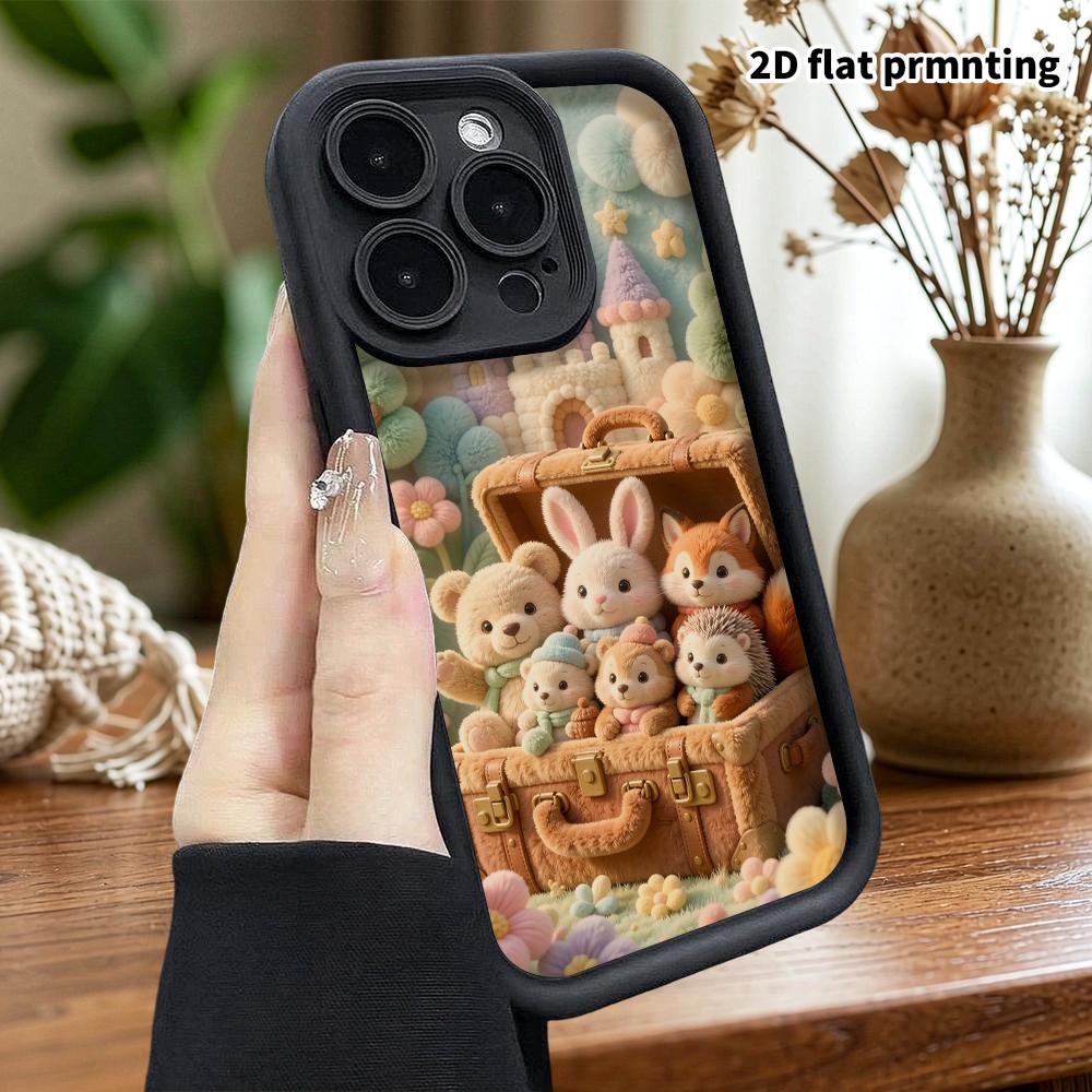 Phone Case: 2D flat, suitable for iPhone 18, 17, 16, 15, 14, 13, 12Pro protective case, little animal party, perfect Christmas and Halloween holiday g