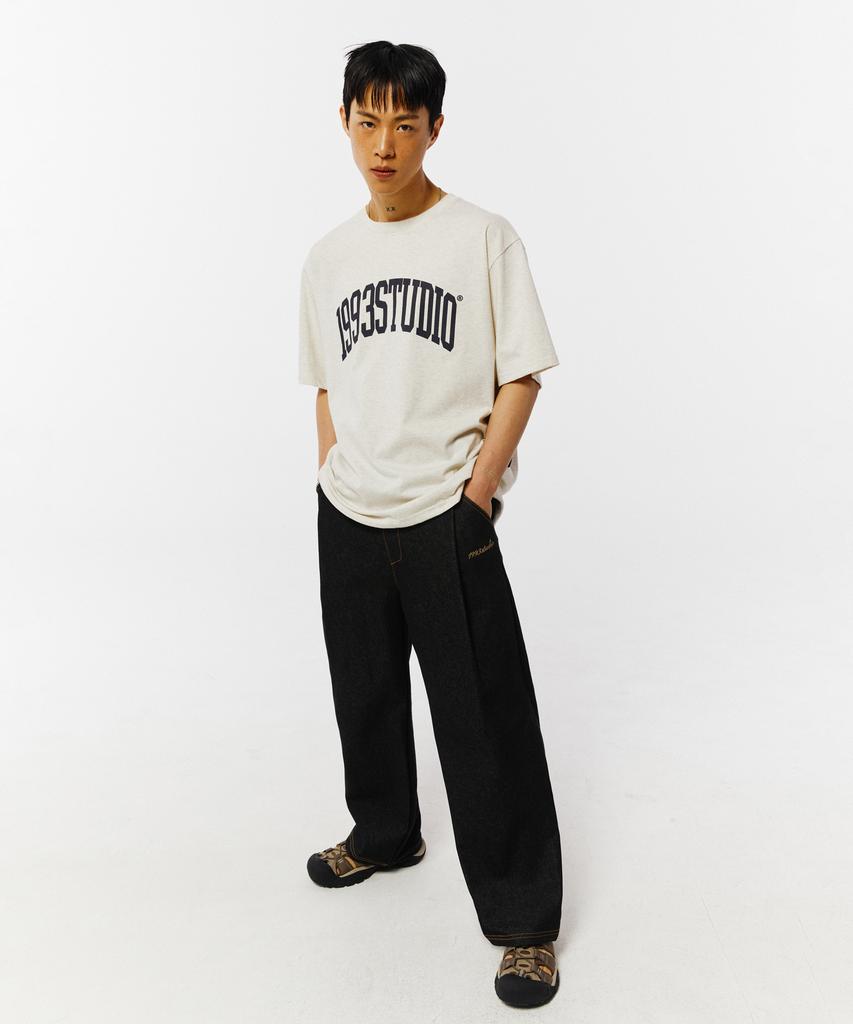 1993STUDIO Authentic Arch Logo T-Shirt_Oat Beige