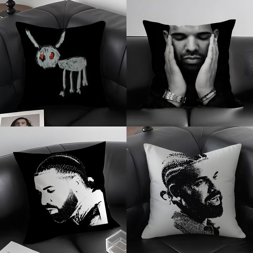 D-Drake Рэпер Наволочка Подушка Ультрамягкая Кожевенная Ткань Облачный Комфорт и Скрытая Молния