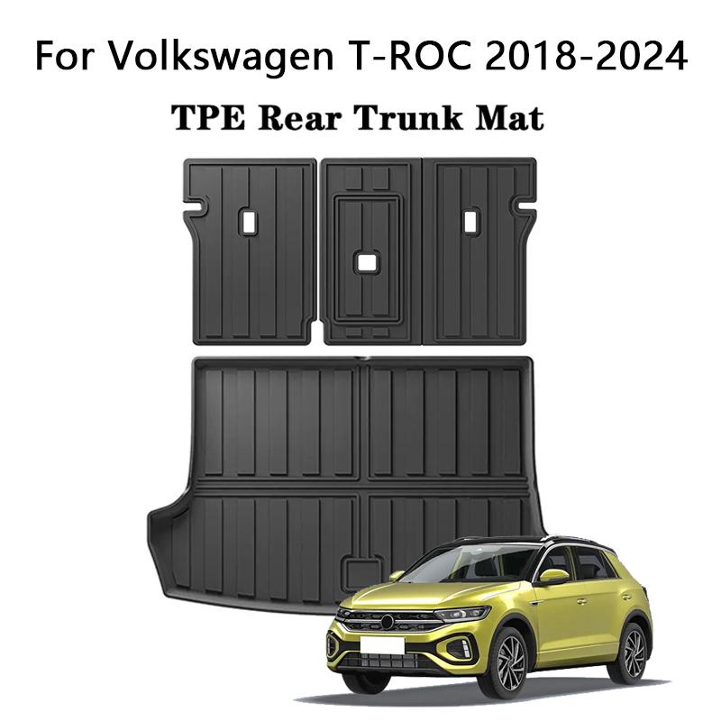 Trunk Mat For Volkswagen T-ROC 2018-2024 Rear Seat Backrest Anti-Scratch Protective Mat TPE 3D All Weather Trunk Cargo Liner Pad